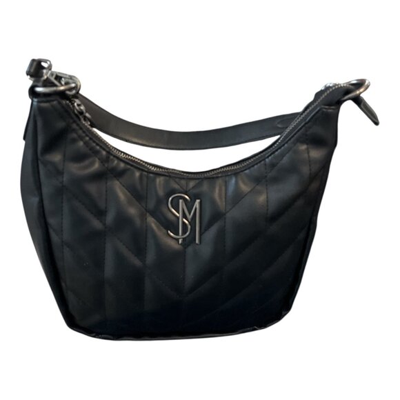 Steve Madden Quilted Black Shoulder Bag – Gunmetal Chain Strap - Picture 3 of 13